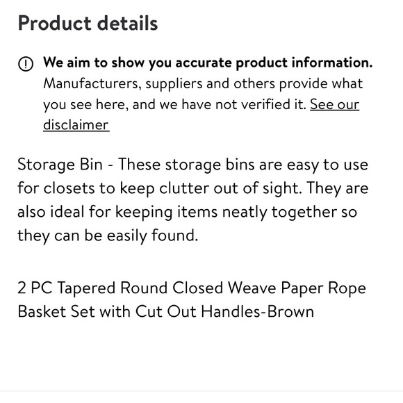 Mainstays Storage & Organization Brown Rope Baskets Poshmark